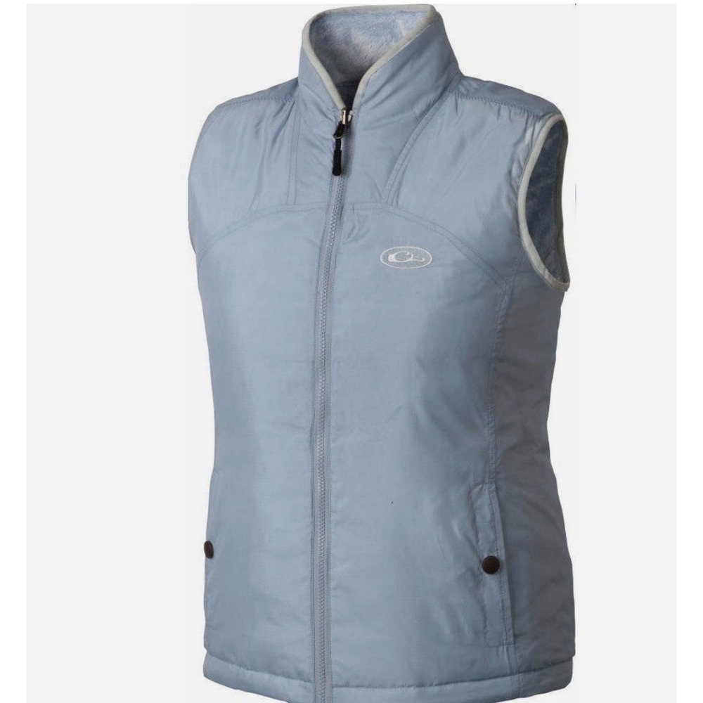 Drake Waterfowl Cumulus Lady Reversible Light Powder Blue Best Full Zip Sz XL